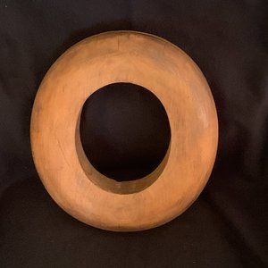 ANTIQUE WOODEN MILLINERY BRIM HAT FORM